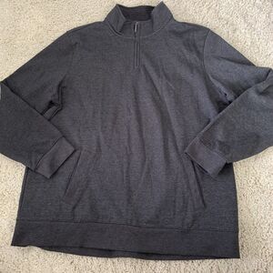 Club Room Pullover Men XXL 1/4 Zip Fleece Sweater Dark Lead Gray Sweatshirt NEW